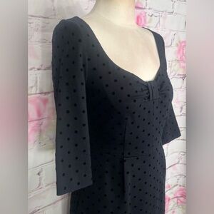 Kate Spade black velvet Polka Dot Dress